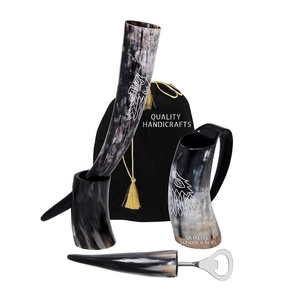 Jarra Vikinga de Cuerno de Búfalo, Ecológica, Hecha a Mano, de Inspiración Medieval, Pulida, Auténtica, para Navidad o Cumpleaños - Product Image 1