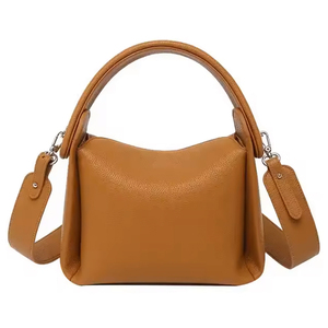 Sac à main pour filles en cuir PU, style minimaliste, sangle à chaîne détachable, fermeture à glissière, antivol, couleur beige, couleurs personnalisables - Product Image 1