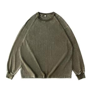 Sweat-shirt délavé unisexe en coton, coupe ample, col rond, style oversize, Y2K coréen, décontracté, vintage, à manches longues - Product Image 4
