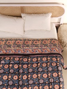 Bohemian Embroidered Floral <b>Quilt</b> Organic Cotton Handmade All Season Home Decor <b>Bedding</b> - Product Image 4
