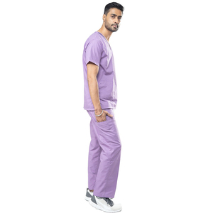 Nurses Hospital <b>Scrub</b> Uniforms Suit Two-Piece Stretch Spandex 100% Cotton Woven <b>Scrubs</b> <b>Set</b> for Men - Product Image 2