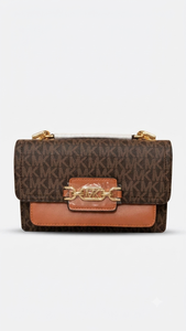Bolsos bandolera estilo MK premium en hermosos tonos clásicos, bolso de hombro con asa superior, cierre de cadena dorada, bolso cruzado de PU para mujer - Product Image 3