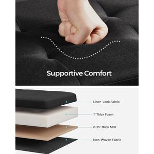 Panca Pieghevole da 30 Pollici con Contenitore, Poggiapiedi, Panca per Fondo Letto, Capacità 660 libbre, Uso in Officina - Product Image 4