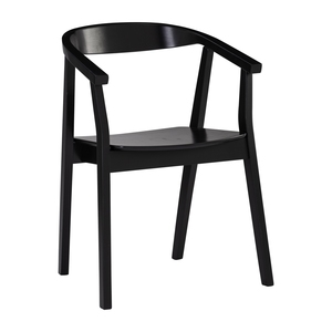 Chaise de salle à manger en bois massif de qualité supérieure, finition noire durable, chaise d'appoint pour projets résidentiels, directement de l'usine - Product Image 1