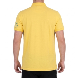 Polo de Manga Corta Amarillo para Hombre, de Algodón, con Logotipo Bordado de Explorador Marino, Corte Regular Informal, Color Sólido, Transpirable - Product Image 3