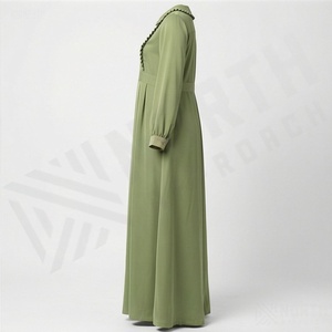 Abaya Musulmana de Primera Calidad, Tela Personalizada, Colores Sólidos, Empaque y Diseños Personalizados, Venta al Por Mayor, Ropa Islámica para Mujer - Product Image 3