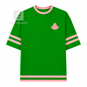 Chemise de sororité Alpha Kapa Alpha personnalisée, logo brodé sur le devant, couleur rose et verte, manches courtes, pour femme, vêtements grecs. - Product Image 1