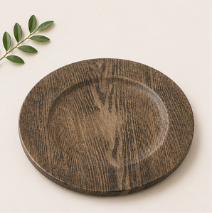Wholesale Rustic Wood Grain Charger <b>Plates</b> Eco-Friendly Round Wooden Underplates for Wedding <b>Decor</b> Parties & Event Catering - Product Image 3