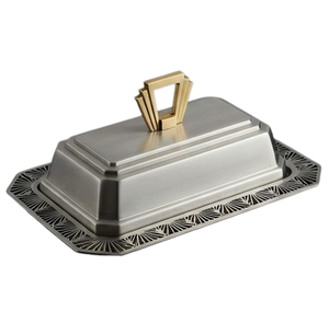 Plato para Mantequilla de Acero Inoxidable, Rectangular, con Tapa, Acabado Brillante, Diseño Moderno, Apto para Lavavajillas - Product Image 5