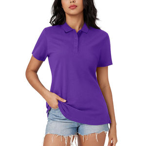 Golf à manches courtes pour femmes de haute qualité pour T-shirts polo Impression de bouton personnalisé Séchage rapide et respirant Style décontracté-Vente en gros - Product Image 5