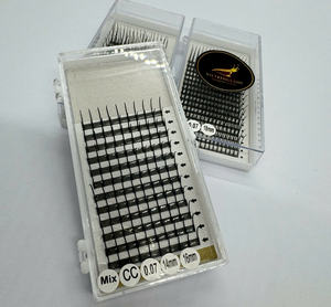 Extensiones de Pestañas Coreanas PBT de Alta Calidad al por Mayor, Pestañas Spike de 12/16 Líneas, Color Negro Mate, Pelo Sintético C/CC/D/DD/M/L - Product Image 4