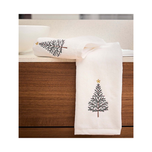 White Green Leaves Eco Friendly Cotton Kitchen <b>Towel</b> 40x60 Cm 300 GSM GOTS Certified Absorbent Breathable Quick Dry Fabric - Product Image 4