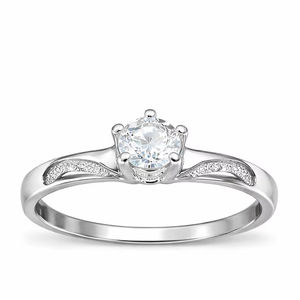 Anillo de Plata de Ley 925 con una Sola Piedra, Diseño Simple y Elegante, Anillo de Plata Sólida para Mujer, Uso Diario - Product Image 2