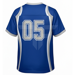 เสื้อฟุตบอลอเมริกันคุณภาพสูง ระบายอากาศได้ดี ป้องกันแบคทีเรีย ดีไซน์ล่าสุด แห้งเร็ว แขนสั้น ผลิตจากโพลีเอสเตอร์ 100% สำหรับผู้ใหญ่ - Product Image 2