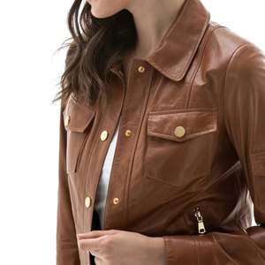 Nouvelle veste de moto en cuir de vache véritable de haute qualité pour femme 2026, avec fourrure authentique, respirante, personnalisable pour l'été - Product Image 3