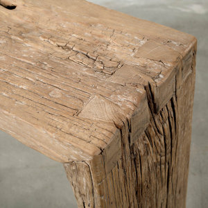 Mesa Consola Rústica de Madera Maciza, Madera Reciclada, Estilo Rústico, para Comedor, Entrada, Sala de Estar, Pasillo, Hecha a Mano, Ecológica - Product Image 3