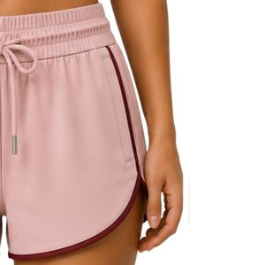 Light Pink Women Athletic <b>Shorts</b> With <b>Burgundy</b> Piping Elastic Waist Drawstring Side Pocket Running Gym Workout Active Wear <b>Short</b> - Product Image 4