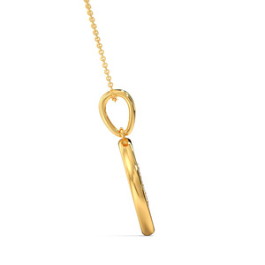 Collier pendentif en or avec lettre initiale M suspendue dans un cercle serti de diamants - Product Image 5