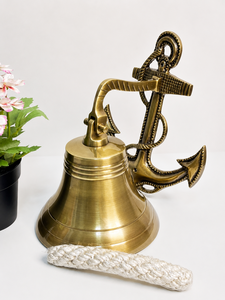 Vintage <b>Brass</b> Nautical Anchor Ship <b>Bell</b> Decorative Hanging <b>Bell</b> Maritime Wall Decor - Product Image 4