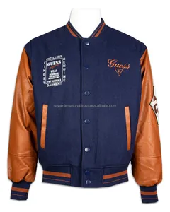 Chaqueta Varsity para Hombre, Estilo Letterman, Mangas de Lana/Poliéster, Forro Polar, Cuello Alto, Bordado, Logotipo Personalizado, Ropa de Invierno - Product Image 3