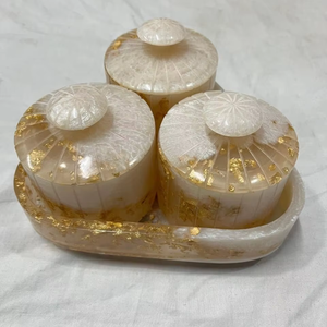 Juego de Recipientes para Frutos Secos de Resina Hechos a Mano con Diseño de Lujo Comestible para Cocina y Regalos, a Prueba de Humedad y Herméticos, Calidad Premium - Product Image 1