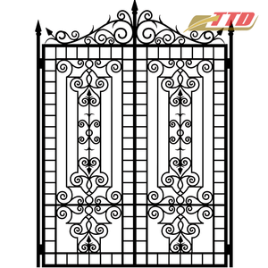 Puerta Doble de Hierro Forjado de Lujo con Detalles Ornamentales, Recubrimiento en Polvo, Color/Tamaño Personalizado para Villas, Mansiones y Propiedades Privadas - Product Image 2