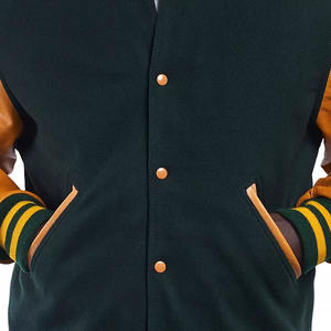 Chaquetas universitarias de talla grande al por mayor, chaquetas universitarias lisas con logotipo personalizado, chaqueta de béisbol universitaria tipo Letterman para hombre - Product Image 3