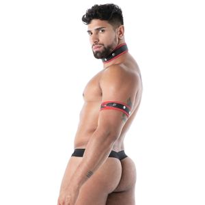 Neoprene Snap Thong <b>Red</b> Mens Fetish Clubwear Slim Fit Sexy Underwear - Product Image 1