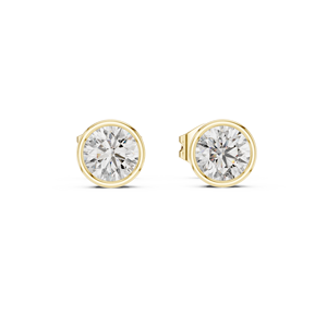 Pendientes Clásicos con Diamantes Cultivados en Laboratorio de 0.5CT, Corte Brillante, Color E, Chapados en Oro Amarillo de 18K con Rodio, 2GMS, Certificados por Terceros - Product Image 1