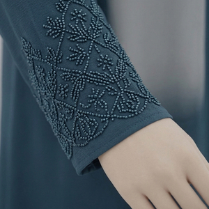 Women 2026 Muslim Modest Straight Chiffon 100% Silk Long Sleeve V-neck Eco-Friendly Breathable Anti-Wrinkle Natural Formal - Product Image 6