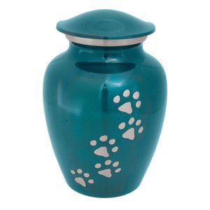 AHO Hermosas Urnas Funerarias Europeas Grises Plateadas con Huella de Pata de Mascota, Ecológicas y Duraderas, para Cenizas, de Metal, con Garantía de 3 Años - Product Image 4