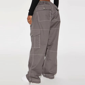 Pantalones Cargo Casuales de Invierno 2026 para Mujer, de Mezclilla, Pierna Ancha, Cintura Elástica, con Logotipo Personalizado, Estilo Urbano - Product Image 2