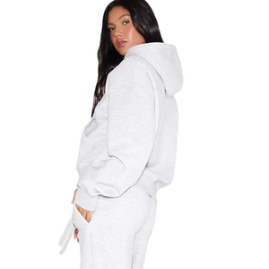Women <b>Zip</b> <b>Hoodie</b> Tracksuit Set Relaxed Jacket Straight Leg Trouser Elastic Waist <b>Pocket</b> Casual Two Piece Lounge Outfit Wholesale - Product Image 4