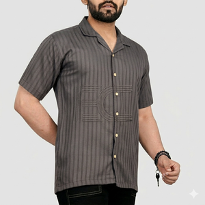 Chemises habillées décontractées respirantes pour hommes X-002 - Popeline teinte en fil, service OEM - Product Image 4