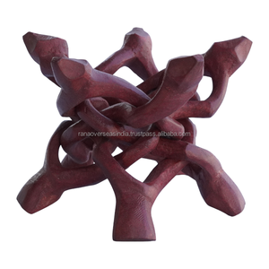 Soportes de exhibición de madera ecológicos de 5 patas con tallado interior para cristales, esferas, huevos de avestruz, cuencos de incienso - Decoración del hogar Feng Shui - Product Image 6