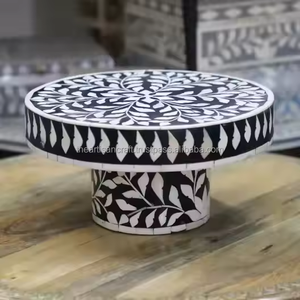 Soporte de pastel con incrustaciones de hueso redondo de alta calidad, último diseño para ropa de fiesta para exhibición de pastel de cumpleaños de Artisan Craft - Product Image 4