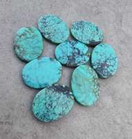 Cabochons ovales en turquoise tibétaine naturelle à changement de couleur, pierres lâches pour la fabrication de bijoux et fournitures d'artisanat