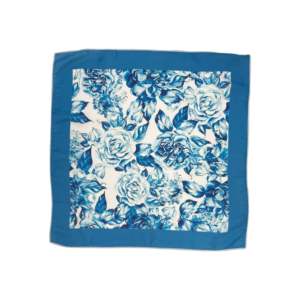 Pochette de costume premium bleue à motif floral pour homme, en soie imprimée |   Tenues de soirée pour mariage, fabrication OEM, marque privée, Inde 26 - Product Image 1