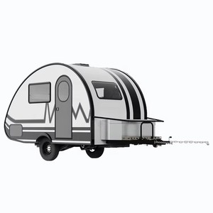 Caravane compacte mini-roulotte de voyage en forme de larme, remorquable, avec cuisine arrière et cabine de couchage, conçue pour le camping - Product Image 5