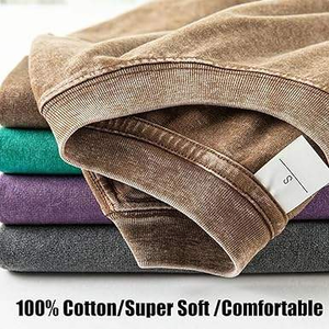 Camiseta con Estampado Personalizado, Lavado Ácido, 100% Algodón, Ligera, Estilo Retro, Corte Regular, Ropa Casual Urbana - Product Image 3