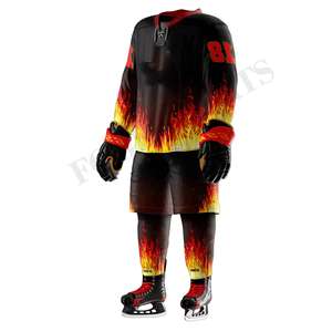 Conjuntos de uniformes de hockey sobre hielo OEM de calidad superior fabricados en fábrica con nombre de equipo precio al por mayor - Product Image 4