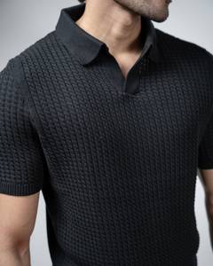 Mens Textured Knit for <b>Shirt</b> High Quality Modern Design Made Bangladesh Viscose/Cotton High Street Style Breathable <b>Half</b> Sleeve - Product Image 5