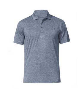 Polo à manches courtes bleu clair pour homme, coupe classique, décontracté, tricoté, couleur unie, t-shirt uni teint - Product Image 6