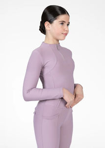 Haut de base équestre pour enfants en tissu extensible doux, respirant et confortable, personnalisable - Product Image 2