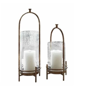 Antique <b>Gold</b> Hammered Metal Candle <b>Lantern</b> with Glass Sleeve Decorative Cylindrical Votive <b>Lantern</b> for Luxury Home & Hotel Decor - Product Image 6