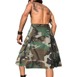 Kilt écossais hybride plissé tactique pour homme, camouflage, style irlandais des Highlands - Product Image 2