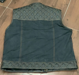 Gilet en cuir véritable de qualité supérieure les ailes de marche noir avec bouton couvert deux poches extérieures respirant pour l'hiver - Product Image 5