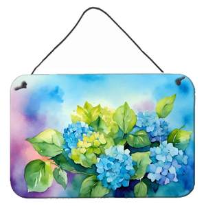 Multicolor NEW Hydrangeas Watercolor Wall <b>Hanging</b> Aluminum Metal Door Prints <b>for</b> Kitchen <b>Bar</b> Bathroom <b>Home</b> Decor 8HX12W - Product Image 1