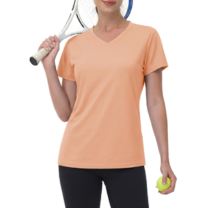 Camisetas de Moda al por Mayor para Mujer, Camisetas de Manga Corta con Cuello en V, Ropa Deportiva Transpirable para Gimnasio, Camisetas para Mujer - Product Image 1