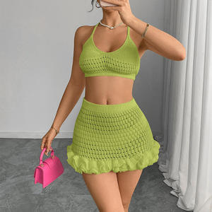 Nuevo conjunto de bikini de maternidad de 2 piezas de punto hueco sexy para verano con detalle en la cintura, ecológico para mujer - Product Image 5